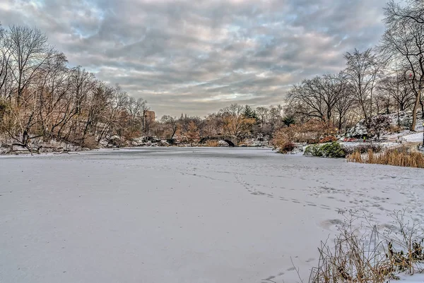 Gapstow Bridge Ikonerne Central Park Manhattan New York City Efter - Stock-foto