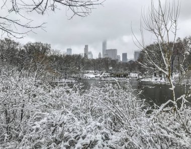 Central Park, New York City büyük kar fırtınası kışın sonra