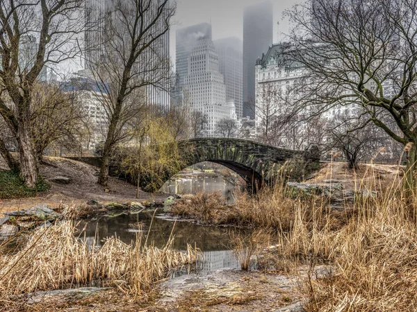 Gapstow Köprüsü Central Park New York City Deki Manhattan Simgeler — Stok fotoğraf