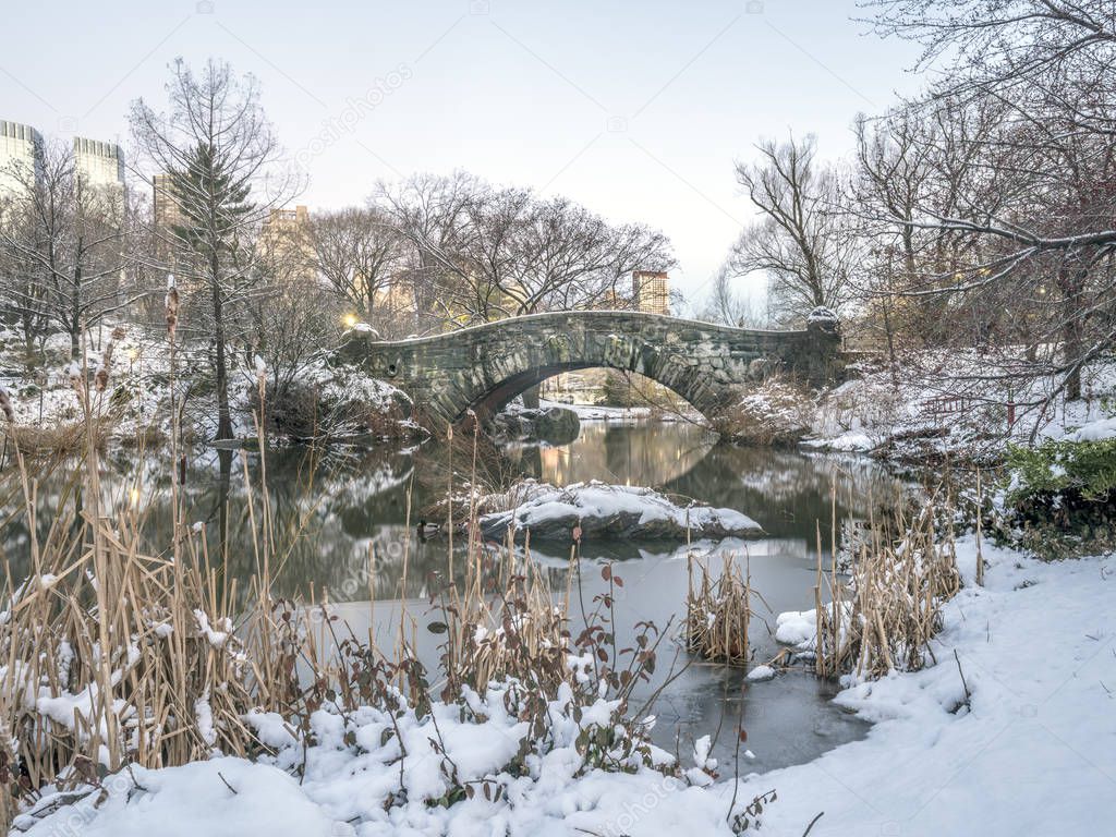 Gapstow Bridge is one of the icons of Central Park, Manhattan in New York City