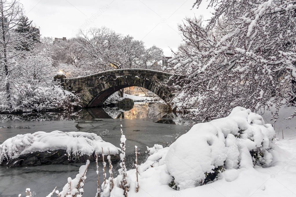 Gapstow Bridge is one of the icons of Central Park, Manhattan in New York City