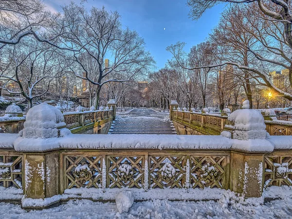 Central Park Mall Passerelle Travers Milieu — Photo