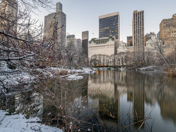 Central Park, Manhattan, New York City in winter after snow storm