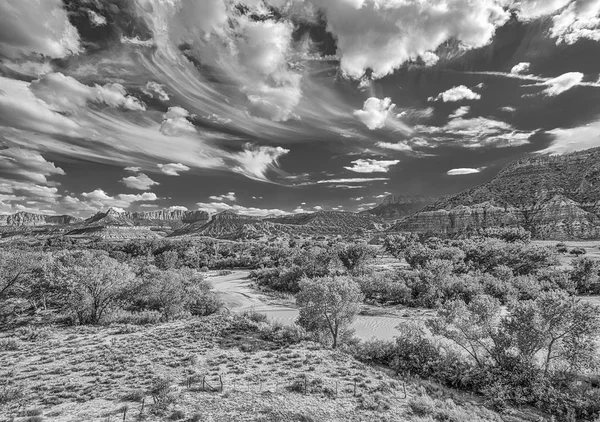 Zion National Park Güneybatı Utah Springdale Şehir Bulunan Bir Amerikan — Stok fotoğraf