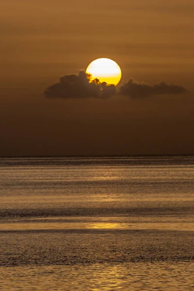 Tramonto Largo Della Costa Isola Dominica Estate — Foto Stock