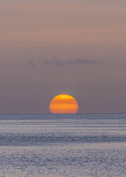 Puesta Sol Frente Costa Isla Dominica Verano —  Fotos de Stock