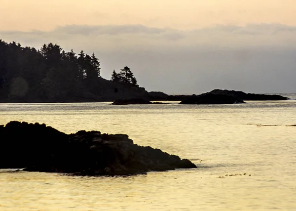 Puesta Sol Isla Vancouver Canadá Cerca Tokino —  Fotos de Stock