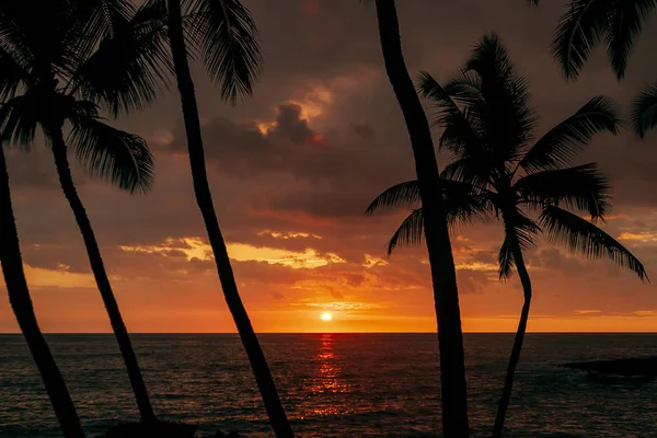 Grande île d'Hawaï coucher de soleil — Photo