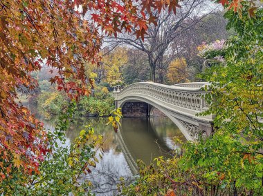 Geç sonbaharda Bridge'de yay