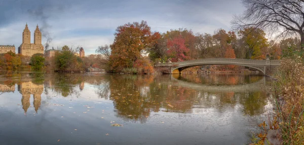 Pont Bow Central Park New York Tôt Matin Fin Automne — Photo