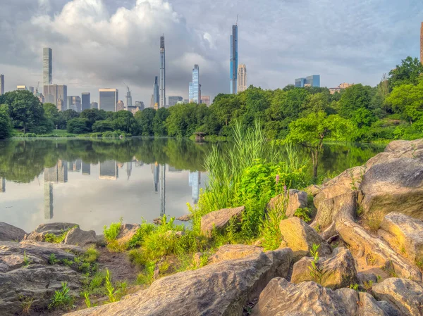 Aan Het Meer Central Park New York City Manhattan Zomer — Stockfoto