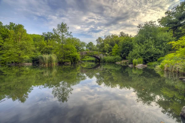 Gapstow Bridge Central Park Sommer Frühen Morgen — Stockfoto