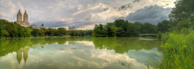 Pruva köprüsü, Central Park, New York Sabah erken saatlerde bulutlu bir günde