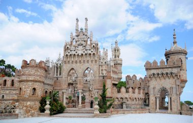 Benalmadena, İspanya-24 Eylül 2009: Castillo de Colomares. Anıt, hayat ve Christopher Colombus maceralarını adanmış bir kale şeklinde