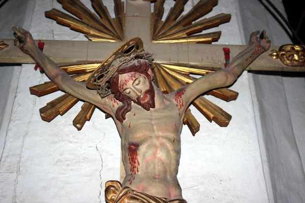 Catholic Crucifix Christmas — Stock Photo, Image