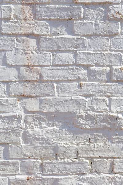 Detail Old Brick Wall Painted White Distressed Peeling Stained Ideal — Stock Photo, Image