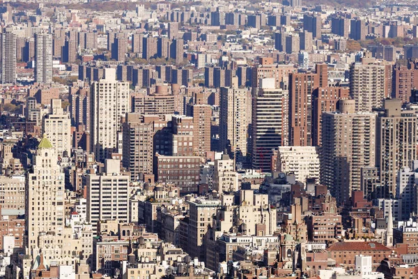 Luchtfoto Van Dichte Stedelijke Gebouwen Wolkenkrabbers New York City Verenigde — Stockfoto