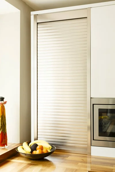 Modular Kitchen Tambour Unit Roller Shutter Cupboard — Stock Photo, Image