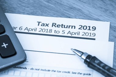 Tax return form UK 2019 clipart