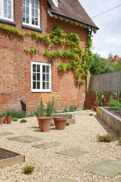 Courtyard garden and house