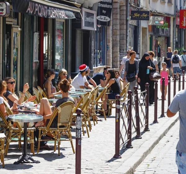 Lille calle café escena —  Fotos de Stock