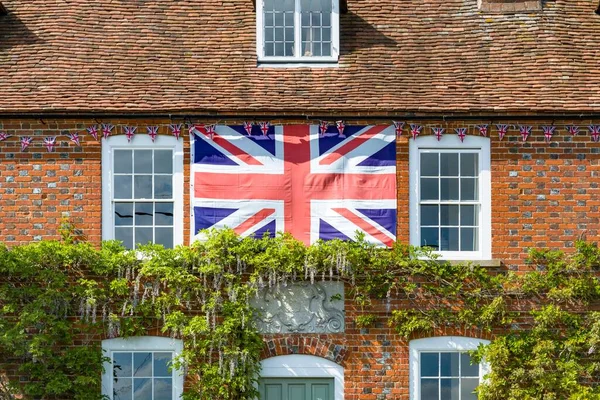 Quainton May 2020 British Union Jack Flag House Buckinghamshire — Stock Photo, Image