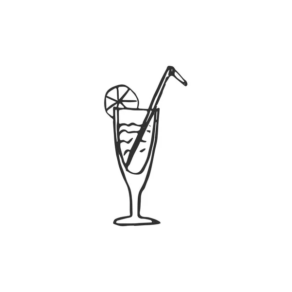 Einzigen Skizze Cocktailglas — Stockvektor © nikiteev #63678259