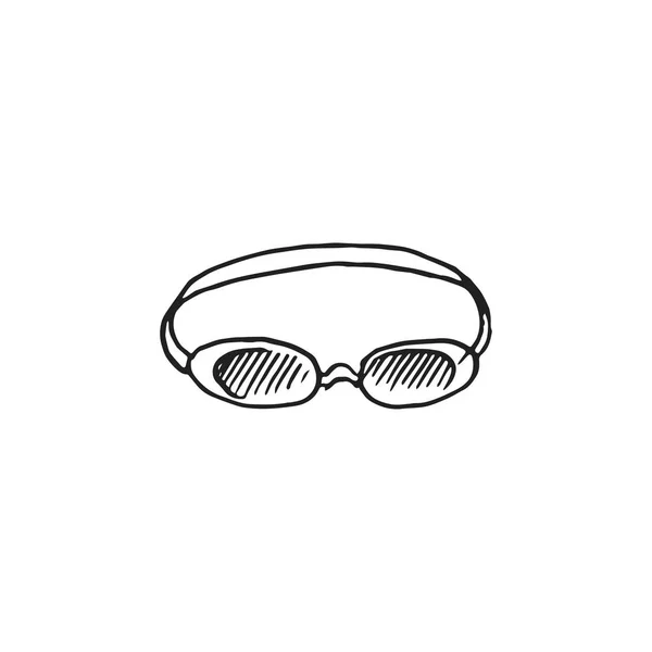 Swimming Goggles Doodle Sketch Isolated White Background Royalty Free Stock Illustrations