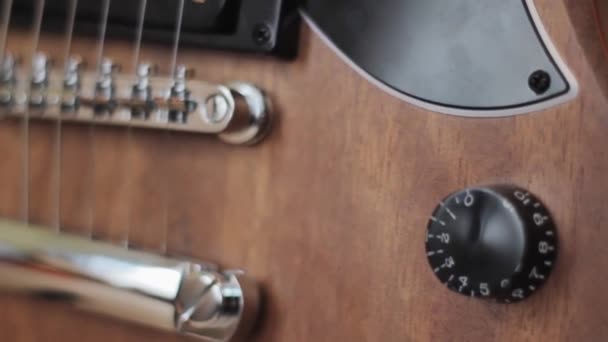 Guitarra Elétrica Música Closeup — Vídeo de Stock