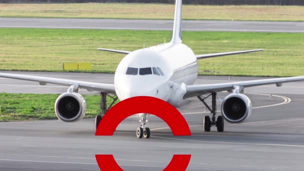 Avión Cancelld Vuelo Aeropuerto Texto Viaje — Vídeo de stock