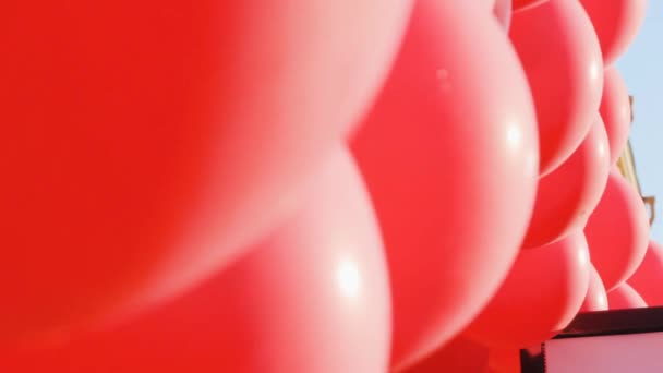 Rote Luftballons Hintergrund Feier Liebe Verkauf — Stockvideo