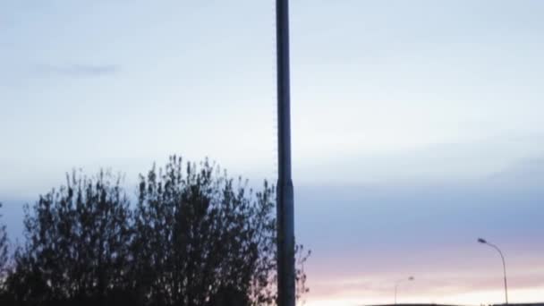 Torre Mobile Tramonto Antenna Telecomunicazione — Video Stock