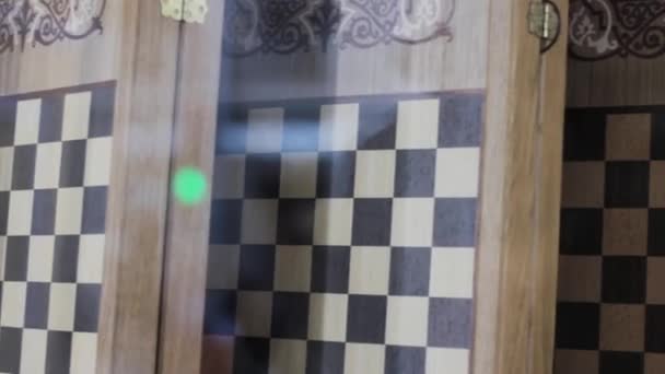 Satranç Tahtası Boş Oyun Düşünüyorum — Stok video