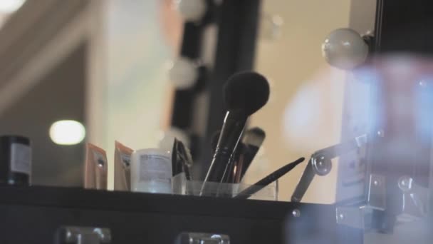 Kit Maquillaje Belleza Estudio Profesional — Vídeos de Stock