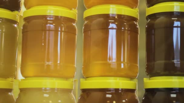 Honey Jars Food Sweet Organic — Stock Video