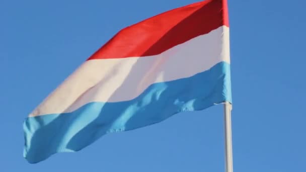 Bandera Luxemburguesa Signo Fondo Nacional — Vídeos de Stock