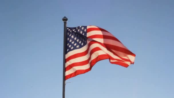 Amerikanska Flaggan Himmel Patriotism Amerika — Stockvideo