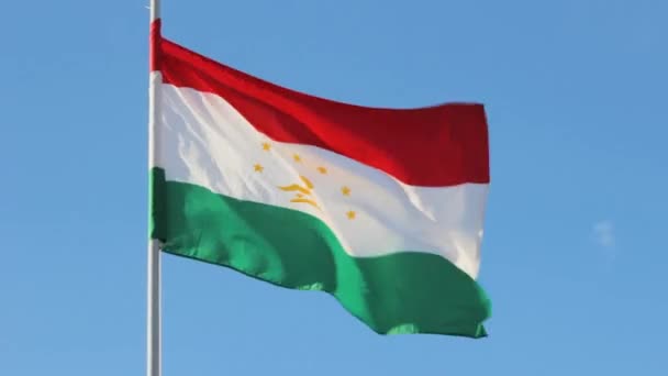 Σημαία Του Τατζικιστάν Εθνικό Ταξίδι Σύμβολο — Αρχείο Βίντεο