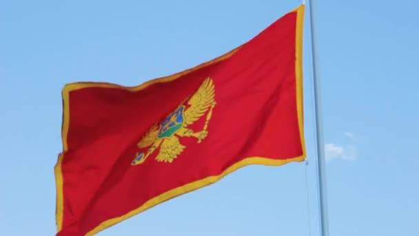 Drapeau Montenegro Symbole Tourisme National — Video