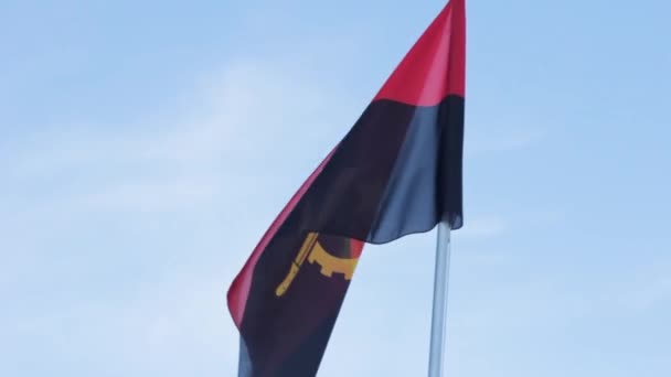 Bandera Angola Nacional Símbolo Fondo — Vídeos de Stock