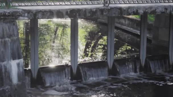 Dam River Power Landschap Waterval — Stockvideo