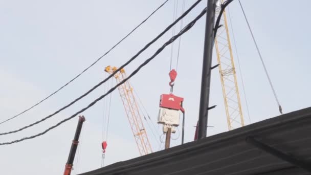 Construção Grua Pilhas Tecnologia Concreta — Vídeo de Stock