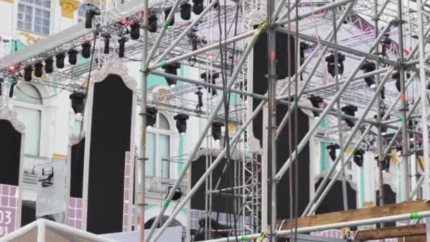 Bühne Audio Lautsprecher Konzertfestival — Stockvideo