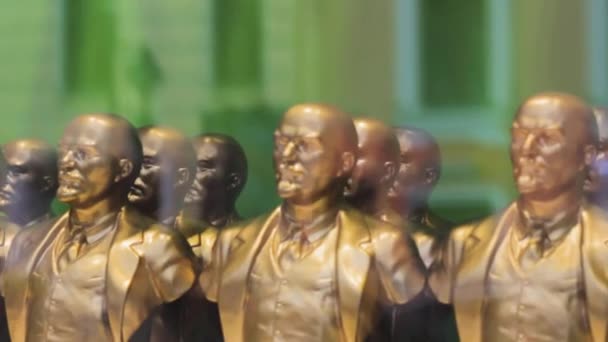 Lenine Estatueta Figura Cabeça Revolução — Vídeo de Stock