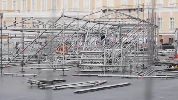 建設ステージフェスティバルの組み立て — ストック動画