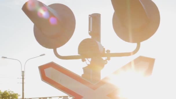 铁路交叉信号标志停止运输 — 图库视频影像