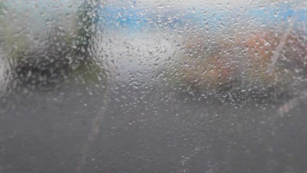 Vidrio Lluvia Fondo Ventana Superficie — Vídeos de Stock