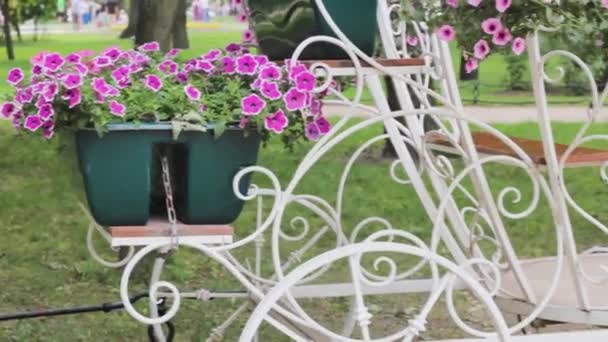 Fleur Chariot Fleurs Ancienne Décoration — Video