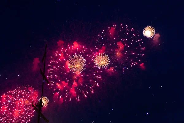 Fireworks Wallpaper Four Explosions Festival — Stock Photo, Image