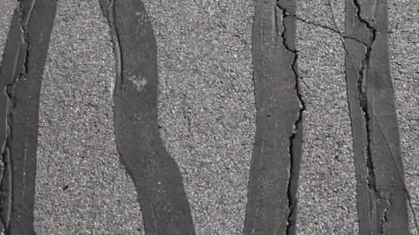 Bitume Sur Asphalte Fissures Texture Surface Endommagé — Video